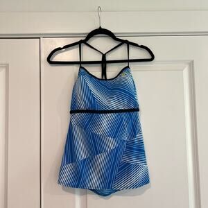 Nike Swim‎ Women's Tankini Blue White Stripes Size 12